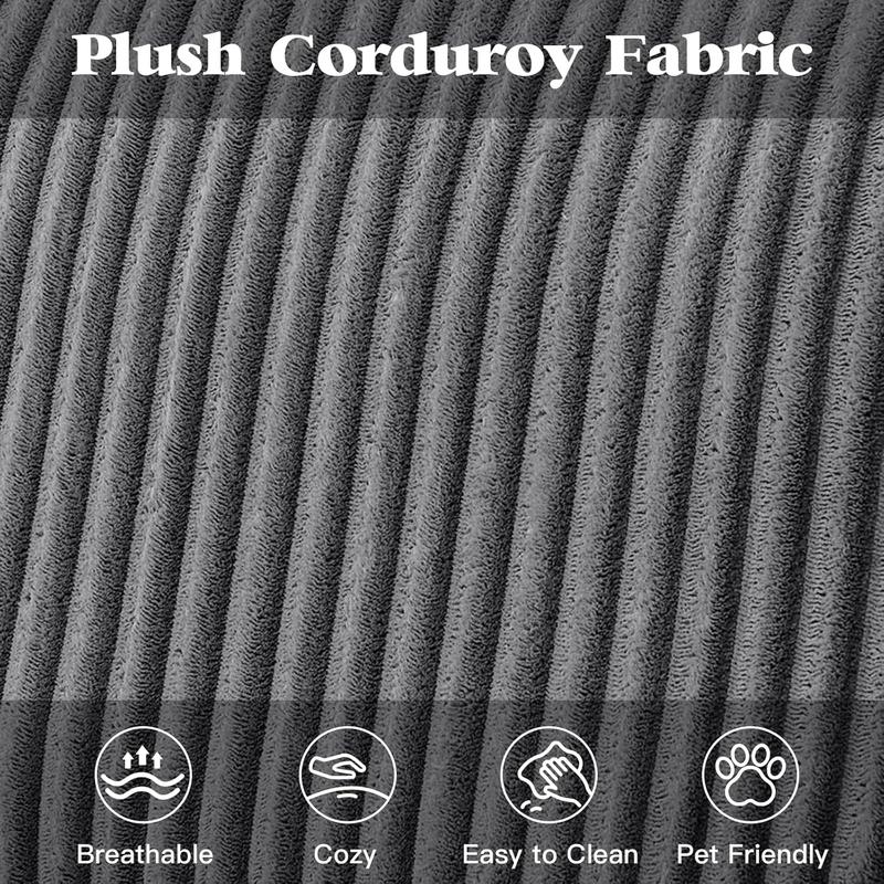 U-Shaped Corduroy Boneless Couch